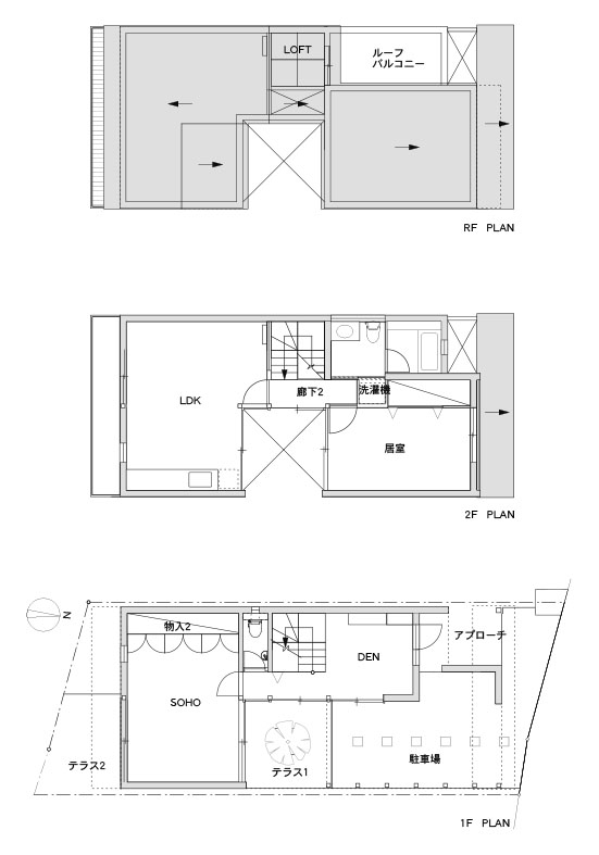 SOHOのある家平面図,神戸,設計事務所
